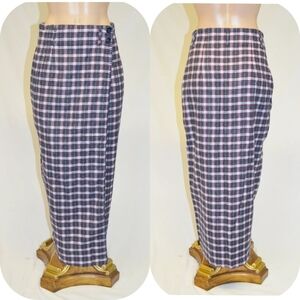 Granite Brand Vintage 80s Plaid Cotton Wrap Pencil Skirt size 5